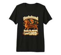 Built Low Loved Loud Retro Teckel T-Shirt Haut de Gamme