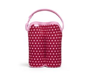 Built NY Sac à 2 biberons Motif pois Rose