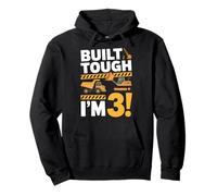 Built Tough I'm 3 Construction Truck 3 Years Old Birthday Sweat à Capuche
