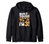 Built Tough I'm 3 Construction Truck 3 Years Old Birthday Sweat à Capuche