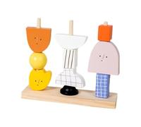 Builts Blocks pour tout-petits 1-3, empilage pour tout-petits, blocs d'empilage en bois en forme de - Jeu innovant de maternelle créative pour