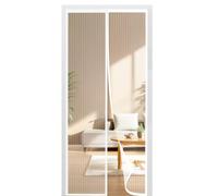 BUIRTLY Moustiquaire Porte Fenetre Magnetique 105x200cm, Rideau de Porte Anti Moustique, Fermeture Automatique Aimantée Pour Portes de Balcon, de Cave et de Terrasse, sans perçage (Blanc)