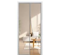 BUIRTLY Moustiquaire Porte Fenetre Magnetique 160x220cm, Rideau de Porte Anti Moustique, Fermeture Automatique Aimantée Pour Portes de Balcon, de Cave et de Terrasse, sans perçage (Gris)