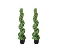 Buis Artificiel 122cm Spirale Matériau PE 10 Feuilles Remplaçables Avec Pot