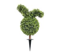 Buis Artificiel - Arbuste Vert en Forme de Lapin avec Une Hauteur de 71 Centimètres - Topiaire en Forme de Lapin avec Piquet de Fixation - pour Plantation en Pot Intérieur Jardin Cour Porche Terrasse