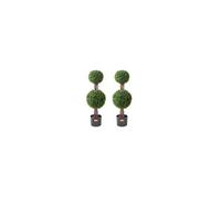 Buis Artificiel Fausses Plantes Topiaires 2PCS Intérieur Extérieur 91,4 cm