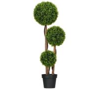 Buis artificiel topiaire artificielle 3 boules H. 110 cm pot inclus