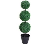 Buis artificiel topiaire artificielle en forme de boules dim. Ø 30 x 112H cm vert Vert G