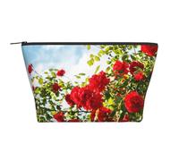 Buisson de Roses Rouges imprimé, Trousse de Toilette Trousse de Maquillage Sac à cosmétiques Trousse de Toilette de Voyage Portable