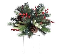 Buissons de fleurs de Noël | Remplisseurs de pots de fleurs artificiels de Noël avec piquet trépied - Fournitures de fête pour la maison, les vacances, le dortoir, l'extérieur des fêtes d'hiver