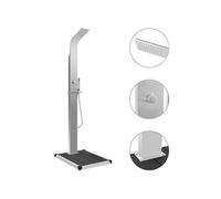 vidaXL Douche d'extérieur avec receveur de douche WPC Acier inoxydable