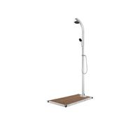 vidaXL Douche de jardin avec base marron 220 cm Aluminium