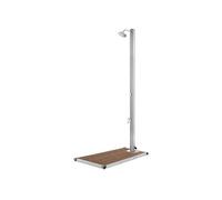 vidaXL Douche de jardin 220 cm en acier inoxydable avec base marron