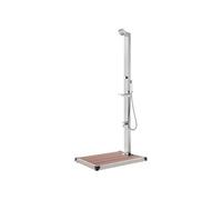 Douche de Jardin avec Base Gris 225 cm Acier Inoxydable Extérieur vidaXL