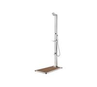 vidaXL Douche de jardin avec base marron 225 cm Acier inoxydable