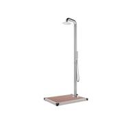 vidaXL Douche de jardin avec base marron 230 cm Acier inoxydable