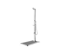 Douche de Jardin avec Base Gris 225 cm Acier Inoxydable Extérieur vidaXL