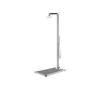 vidaXL Douche de jardin avec base gris 230 cm en acier inoxydable