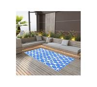 vidaXL Buitenkleed ARAKIL 190x290 cm PP blauw en wit310447 G