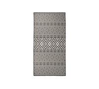 vidaXL Tapis à Tissage Plat d'Extérieur Tapis de Protection Tapis de Couloir Terrasse Balcon Jardin Résistance aux UV 100x200 cm Rayures Noires