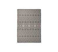 vidaXL Buitenkleed met patroon platgeweven 140x200 cm zwart340852 Noir G