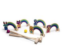 Buitenspeel BS Toys Croquet Arc-en-Ciel - Un Jeu De Jardin Amusant Au Design Arc-en-Ciel - Sac Inclus - Idéal pour L'Extérieur - A Partir De 3 Ans