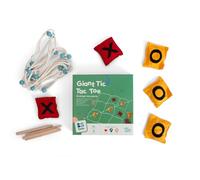 Buitenspeel BS Toys -GA263 -Morphion - Jeux à Lancer pour L' extérieur - Pour Anniversaire D'enfant - Sacs à Lancer Remplis de Sable - 4 Bâtons en Bois - Cadre en Coton -Vert & Orange -70 x 70 cm