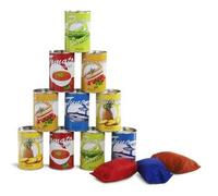 Buitenspeel Chamboule-Tout avec 10 boites avec Designs differents et 3 balles - Multicolore - Jeu