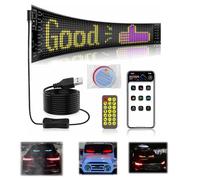 Buithafu Panneau d'affichage LED RVB flexible, contrôlé par Bluetooth, pour voiture, camion, magasin, bar, hôtel, publicité, 37,4 x 9,2 cm