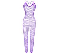 Buitifo Femmes Sexy Collants Filet de Pêche Lingerie Body (Violet 1044, Taille Unique)