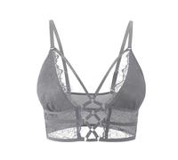 Buitifo Femmes Soutien-Gorge Cross Cils Soutien-Gorge Sexy Top Bralette Buster Underwear (Grey-S)