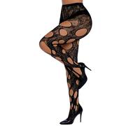 Buitifo Women's Sexy leggings Pattern fishnet Sox Thigh High collants Leggings(GG,Noir M)
