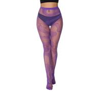 Buitifo Women's Sexy leggings Pattern fishnet Sox Thigh High collants Leggings(Se,Violet M)
