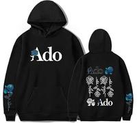BUIWOT Singer Hoodies ADO Merch World Tour Concert Hooded Drawstring Pocket Sweatshirt Men's and Women's Concert Pullovers XS-3XL-Black||s