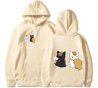 BUIWOT Sweats à Capuche Anime Natsume's Book of Friends Style Harajuku Sweats à Manches Longues pour Hommes et Femmes Enfants Grande Taille Pull-Over décontracté Vêtements d'extérieur-Khaki||XX_l