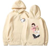 BUIWOT Sweats à Capuche Anime Natsume's Book of Friends Style Harajuku Sweats à Manches Longues pour Hommes et Femmes Enfants Grande Taille Pull-Over décontracté Vêtements d'extérieur-Khaki||l
