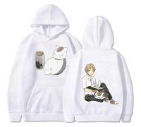 BUIWOT Sweats à Capuche Anime Natsume's Book of Friends Style Harajuku Sweats à Manches Longues pour Hommes et Femmes Enfants Grande Taille Pull-Over décontracté Vêtements d'extérieur-White||3X_l