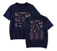 BUIWOT T-Shirt Chappell Singer Roan Col Rond Coton Manches Courtes Hauts d'été Cosplay Oversize Unisexe Décontracté Sportif Manches Courtes-Navy Blue||m
