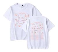BUIWOT T-Shirt Chappell Singer Roan Col Rond Coton Manches Courtes Hauts d'été Cosplay Oversize Unisexe Décontracté Sportif Manches Courtes-White||m