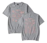 BUIWOT T-Shirt Chappell Singer Roan Col Rond Coton Manches Courtes Hauts d'été Cosplay Oversize Unisexe Décontracté Sportif Manches Courtes-Grey||m