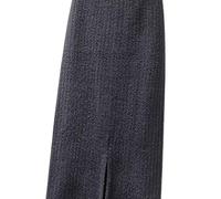 BUJNIE Jupe midi pour femme automne et hiver mi-longue en tricot une étape jupe fendue droite hiver jupe longue décontractée