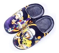 Bukbag Pantoufles antidérapantes d'intérieur et d'extérieur d'hiver, Pantoufles de Maison de Dessin animé, Chaussures en Peluche à Bout fermé, Cosplay Anime Japonais-Trafalgar D. Water Law||40