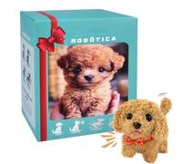 Bukbas Robot chien comme vrai, mon chiot robot réaliste, jouet électrique pour chien robot réaliste, jouet pour chiot qui se comporte comme un véritable chiot, court, aboie et remue