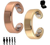 Bukbas VitalRing Lot de 2 bagues magnétiques de ménopause, pour femme, ménopause, anti-stress, thérapie magnétique, pour réduire l'anxiété et un meilleur sommeil, cadeau pour femme, homme et femme