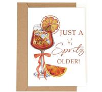 Bukecagif 2 pièces Cartes de vœux Aperol, Cadeau Aperol, Spritz, Été | Carte d'anniversaire "Just A Spritz", 12x18 cm pliée, avec enveloppe, carte Aperol Spritz.