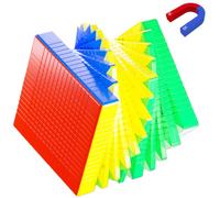 Bukefuno Cube magique magnétique 15 x 15 sans autocollant Magic Puzzle Toys 98 mm