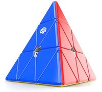 Bukefuno GAN Pyraminx M 3x3 36 Cube magique magnétique sans autocollant | GAN Pyramid 3x3x3 36 Speed Cube aimants 64g noyau positionnement GES+ angle 120° anti-rayures anti-dérapant nid d'abeille