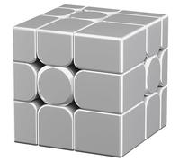 Bukefuno Moyu - Cube miroir V2 avec noyau à bille magnétique UV 3 x 3 cm Argent spatial - Puzzle cube magique MFJS Mirror V2 - Aimants irréguliers sans autocollant (version à revêtement UV)