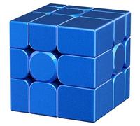 Bukefuno moyu Cube miroir V2 M UV 3 x 3 cm - Cube magique magnétique bleu - Puzzle MFJS - Miroir V2 - Aimants irréguliers sans autocollant - Cube magique de vitesse (version miroir bleu avec