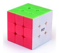 Bukefuno QY Lot de 3 cubes magiques autocollants sans autocollants Speed Magic Cube Puzzle QY 3 x 3 x 3 cm